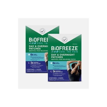 Les patchs antidouleur Biofreeze Jour et Nuit